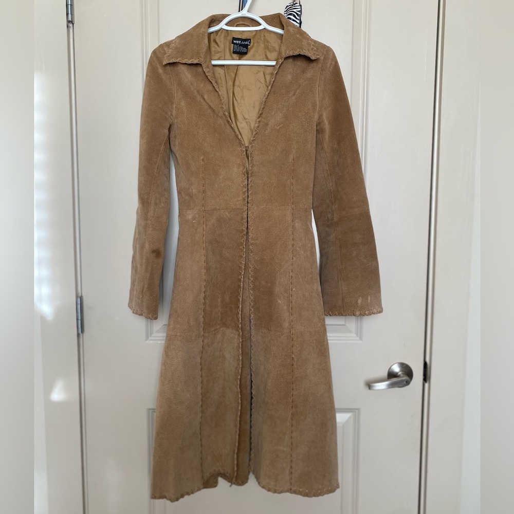 Camel Leather Jacket Size S